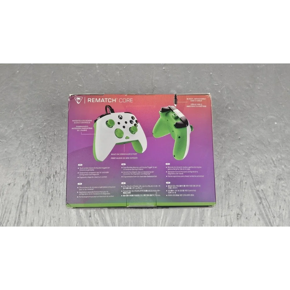 Turtle Beach Rematch Core Wired Controller White Green Video Game NEW